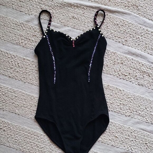 Wear Moi Black with crystals One Piece. Size S - Picture 1 of 7